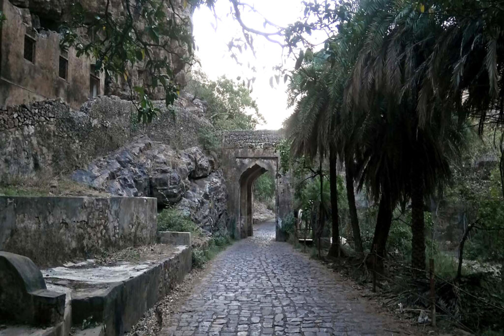 The magnificent Gateway at the Corridor of Ranthambore Fort, making a way into the Ranthambore Tiger Reserve.