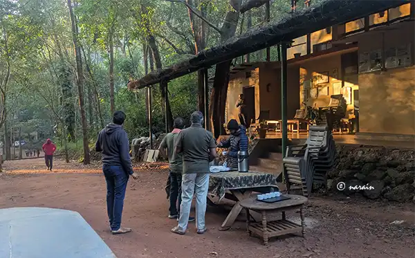 Shown here is the campus of the Old Magazine House at Ganeshgudi. The building is where the dormitory rooms are located.