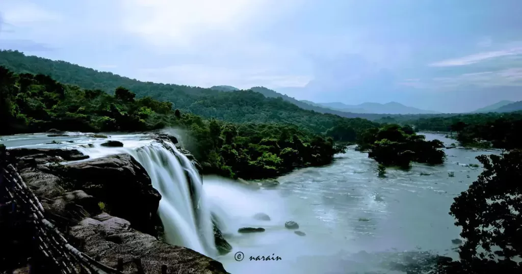 A side view of the  wonderful Athirappally waterfall. The image is added for informational purpose.